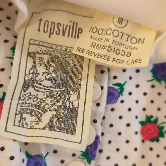 Girls 90s vintage polka dot and floral print‎ mock turtle neck size medium - Picture 2 of 7